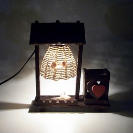 23*20.5CM Valentine'S Day Creative Furnishing Articles Gifts Brush Pot Vintage Boutique Handicraft Desk Lamp Led Light