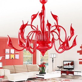 Modern Chandelier Light 18 Lights LED G4 Red Painting/ Bulb Included/ Living Room / Bedroom
