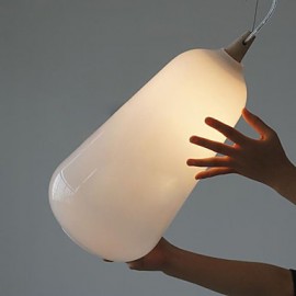 Milk white glass bottle Pendant Lamp Natural Curve B
