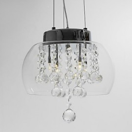 Artistic 4 - Light Crystal Pendant Lights with Glass Shade
