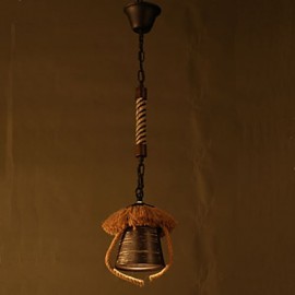 American Country Retro Restaurant Coffee Hall Hemp Ceramic lamp