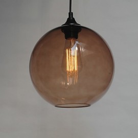 Modern Glass Pendant Light in Round brown Bubble Design