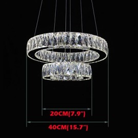 LED Crystal Chandelier Lights Modern Lighting Two Rings D2040 K9 Large Crystal Home Ceiling Light Fixtures