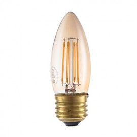 3.5W E26 LED Filament Bulbs B10 4 COB 300 lm Amber Dimmable 120V 1 pcs