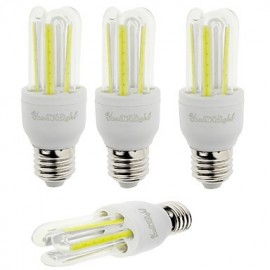 4PCS E27 7W 600lm 6000K 6-COB LED White Light Corn Lamp(AC85-265V)