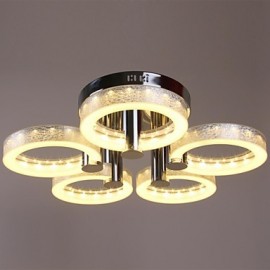 LED Acrylic Chandelier with 5 lights (Chrome Finish)
