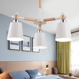 3 Light Modern/ Contemporary Wood LED Chandelier for Living Room Dining Room Bedroom Light