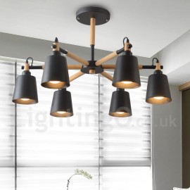 Modern/ Contemporary Wood LED 6 Light Chandelier for Living Room Dining Room Bedroom Lamp
