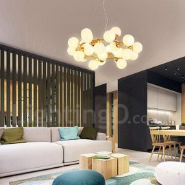 24 Light Modern/ Contemporary Living Room/ Dining Room Chandelier with Glass Shade for Bedroom LED Light