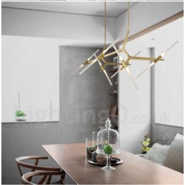 12 Light Modern/ Contemporary Chandelier for Living Room/ Dining Room Light (Black, Golden)