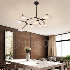 Black 8 Light Modern/ Contemporary Chandelier Lamp for Living Room, Dining Room, Study Room/Office