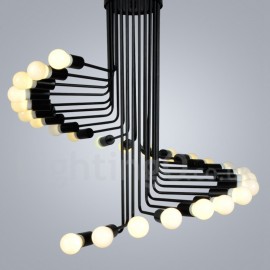 Black 26 Light Retro Vintage Modern/ Contemporary Chandelier Lamp for Living Room Dining Room Bedroom Light