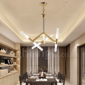 Modern/ Contemporary 2-Tier 6 LED Light Golden Chandelier Lamp for Living Room, Bedroom, Dining Room