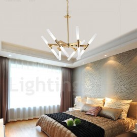 Modern/ Contemporary 2-Tier 12 LED Light Golden Chandelier Lamp for Living Room, Bedroom, Dining Room