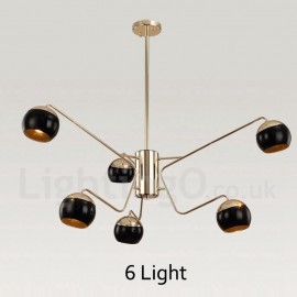 6 Light 2 Tier Modern/ Contemporary Metal Chandelier Lamp with Glass Shade for Dining Room, Living Room Light