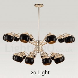20 Light 2 Tier Modern/ Contemporary Metal Chandelier Lamp with Glass Shade for Dining Room, Living Room Light