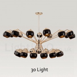 30 Light 2 Tier Modern/ Contemporary Metal Chandelier Lamp with Glass Shade for Dining Room, Living Room Light