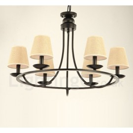 Country Retro 6 Light Single Tier Chandelier Lamp for Living Room, Bedroom, Dining Room Light