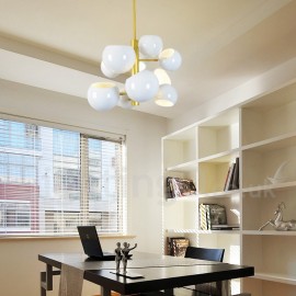 White 10 Light Modern/ Contemporary Chandelier Lamp for Living Room, Bedroom, Dining Room Light