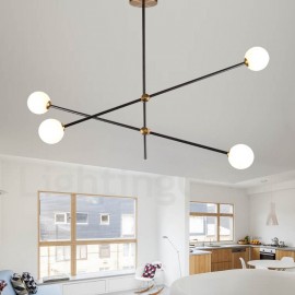 Modern/ Contemporary 4 Light 2-Tier Chandelier Light for Dining Room, Living Room Lamp