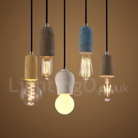 1 Light Rustic / Lodge Concrte Pendant Light for Dining Room, Living Room Study Room/Office Light