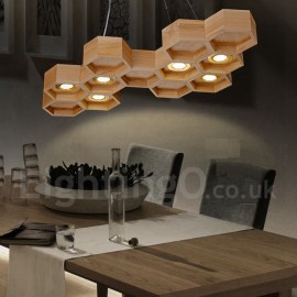 6 Light Wood Dining Room Living Room Bedroom LED Modern/ Contemporary Pendant Light