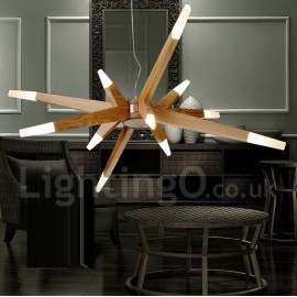 Modern/ Contemporary Dining Room Living Room LED Wood 12 Light Pendant Light