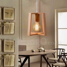 Wooden Modern/ Contemporary 1 Light Pendant Light for Dining Room Living Room Bedroom Lamp