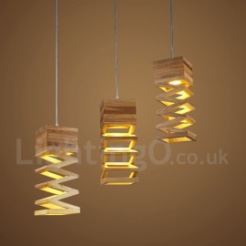 Modern/ Contemporary Wood LED Pendant Light for Dining Room Living Room Bedroom Lamp