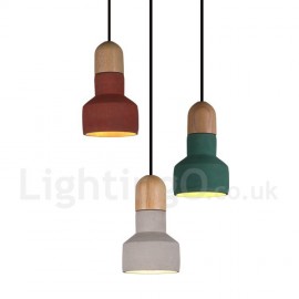 Vintage Dining Room Wood Concrte Multi Colors Pendant Light for for Study Room/Office Lamp