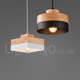 Modern/ Contemporary Wood Dining Room Living Room Metal Wood Pendant Light
