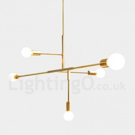 Modern/ Contemporary Copper Bedroom Dining Room 5 Light Chandeliers for Living Room Lamp