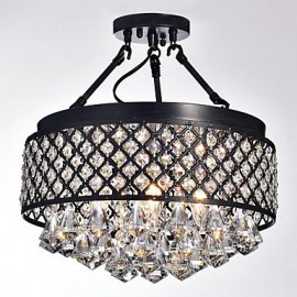 MAX:60W Traditional/Classic Crystal Painting Metal Flush Mount Living Room / Bedroom / Dining Room / Study Room/Office / Entry