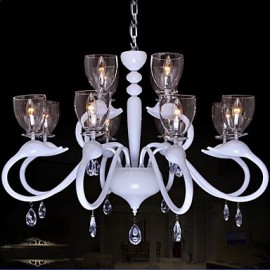 European Style Crystal Droplight Individuality Creative Swan Hotel 12 Light Chandeliers
