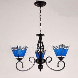 3 Light Mediterranean Style LED Integrated Living Room,Dining Room,Bed Room Metal Chandeliers