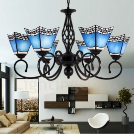 6 Light Mediterranean Style LED Integrated Living Room,Dining Room,Bed Room Metal Chandeliers