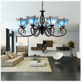 8 Light Mediterranean Style LED Integrated Living Room,Dining Room,Bed Room Metal Chandeliers