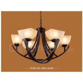 6 Light Rustic/Lodge LED Integrated Metal Chandeliers