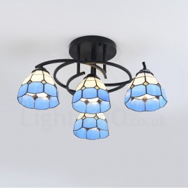 4 Light Mediterranean Style LED Integrated Living Room,Dining Room,Bed Room E27 Chandeliers