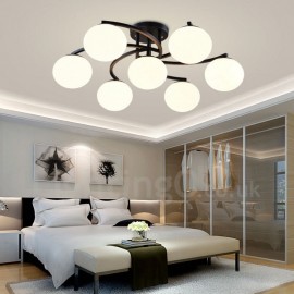 7 Light Rustic/Lodge LED Integrated Living Room,Dining Room,Bed Room E27 Chandeliers with Glass Shade