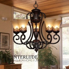 5 Light Rustic/Lodge LED Integrated Living Room,Dining Room,Bed Room Metal Chandeliers