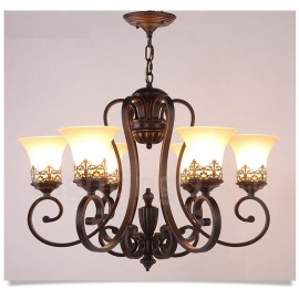 6 Light Rustic/Lodge LED Integrated Living Room,Dining Room,Bed Room Metal Chandeliers