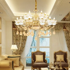 15 Light Traditional/Classic LED Integrated Living Room,Dining Room,Bed Room Metal Chandeliers