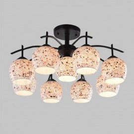 9 Light Mediterranean Style LED Integrated Living Room,Dining Room,Bed Room E27 Chandeliers with Glass Shade