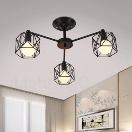 3 Light Rustic/Lodge LED Integrated Living Room,Dining Room,Bed Room E27 Chandeliers