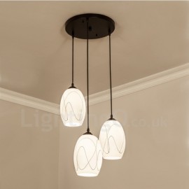 3 Light Rustic/Lodge LED Integrated Living Room,Dining Room,Bed Room Metal Pendant Lights