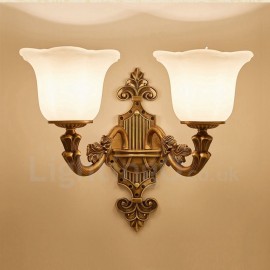 2 Light Traditional/Classic LED Integrated Living Room,Dining Room,Bed Room Metal Luxury Indoor Wall Sconces