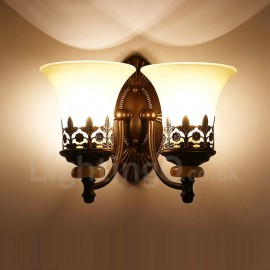 2 Light Traditional/Classic LED Integrated Living Room,Dining Room,Bed Room Metal Indoor Wall Sconces