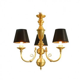 Chandelier Traditional/Classic Country Brass Feature for LED Mini Style Metal Living Room Bedroom Dining Room Study Room/Office 3 Bulbs