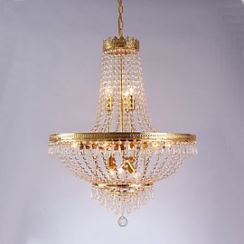 Traditional/Classic Electroplated Feature for Crystal Mini Style Metal Living Room Dining Room Hallway 9 Bulbs Chandelier